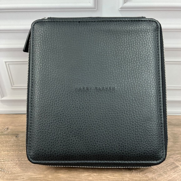 Warby Parker Other - Warby Parker Parker Case 3-Slot Eyewear Travel Organizer Black Pebbled Zip Case